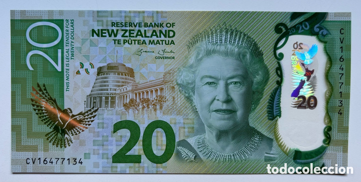Billetes extranjeros: Billete NUEVA ZELANDA 20 D&oacute;lares (2016) SC Polimero