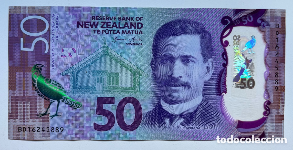 Billetes extranjeros: Billete NUEVA ZELANDA 50 D&oacute;lares (2016) Polimero