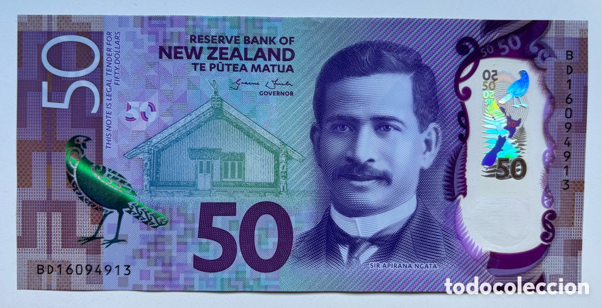 Billetes extranjeros: Billete NUEVA ZELANDA 50 D&oacute;lares (2016) SC- . Polimero