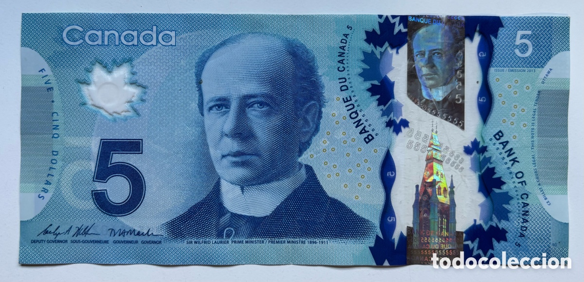 Billetes extranjeros: Billete CANADA 5 Dolares 2013 Pick 106d. Polimero