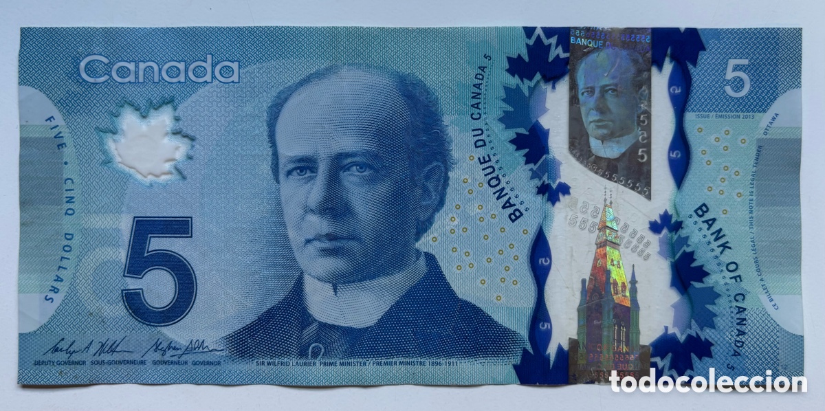 Billetes extranjeros: Billete CANADA 5 Dolares 2013 (2021) Polimero