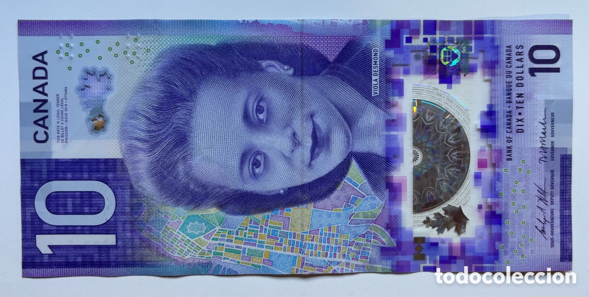 Billetes extranjeros: Billete CANADA 10 Dolares 2018 Pick 113b. Polimero