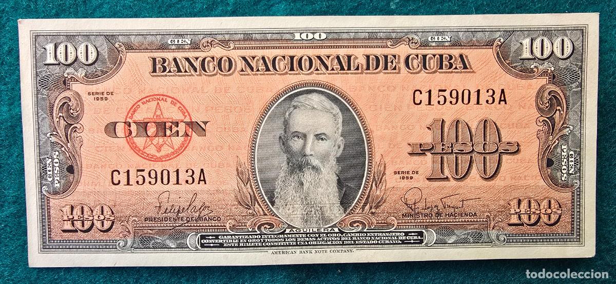 Billetes extranjeros: BILLETE 100 PESOS (1959) CUBA - AGUILERA - BANCO NACIONAL DE CUBA - S.C.