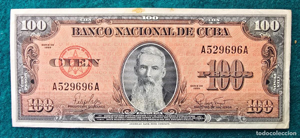 Billetes extranjeros: BILLETE 100 PESOS (1959) CUBA - AGUILERA - BANCO NACIONAL DE CUBA - EBC