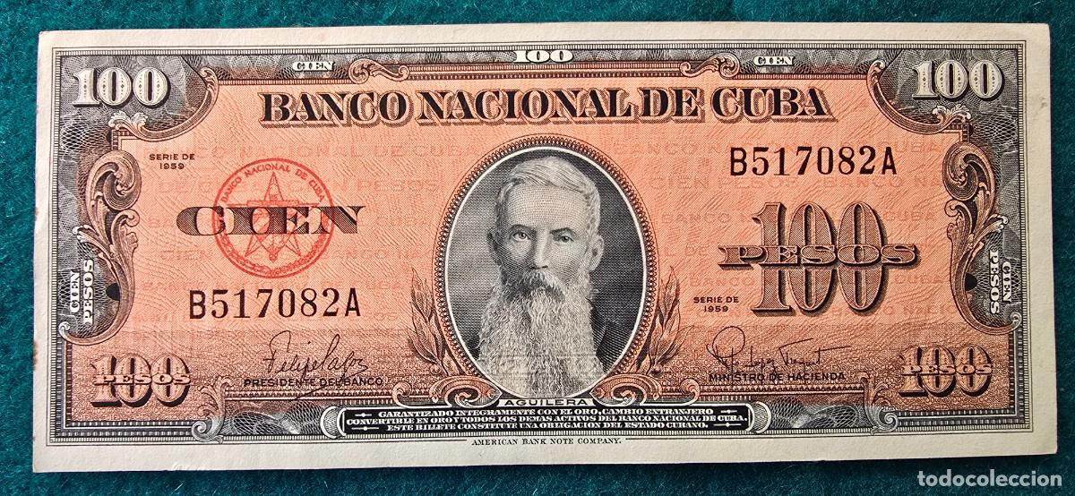 Billetes extranjeros: BILLETE 100 PESOS (1959) CUBA - AGUILERA - BANCO NACIONAL DE CUBA - EBC