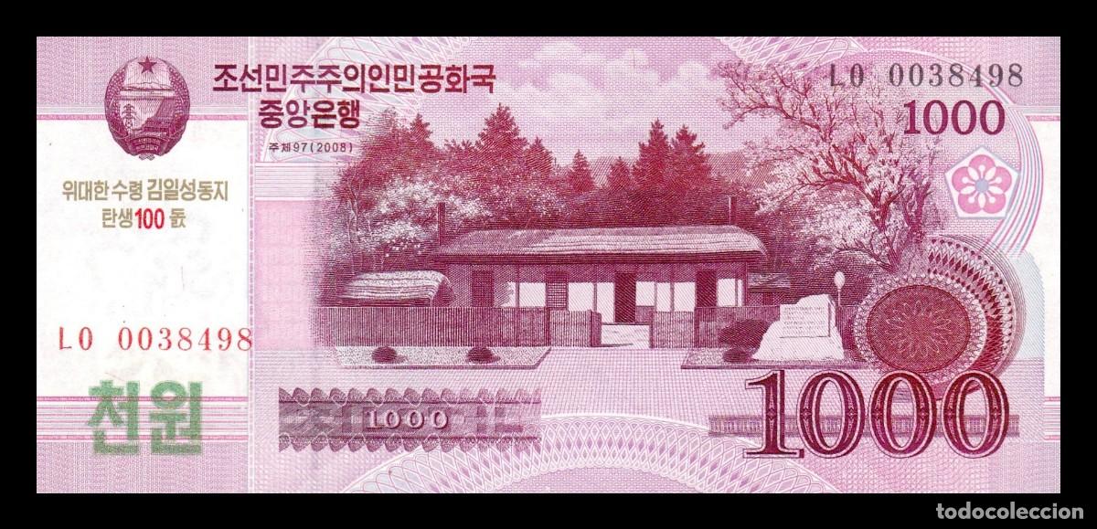 Billetes extranjeros: Corea del Norte 1000 Won Conmemorativo 2002 (2012) Pick CS15 ​​​​​​​Sc Unc