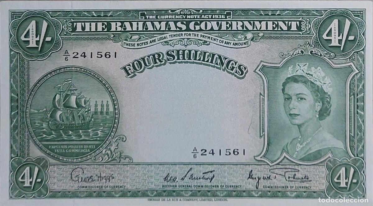 Billetes extranjeros: BILLETE ANTIGUO DE 4 SHILLINGS ( BAHAMAS ) 1953 PLANCHA UNCIRCULATE
