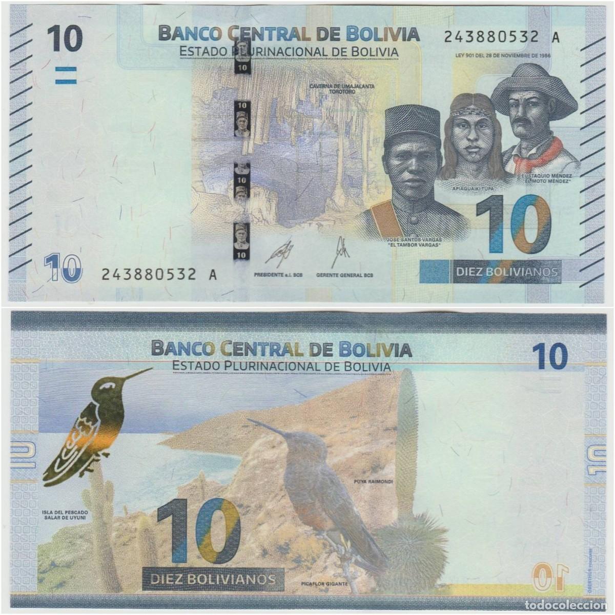 Billetes extranjeros: Bolivia 10 Bolivianos 2024 Sin Circular