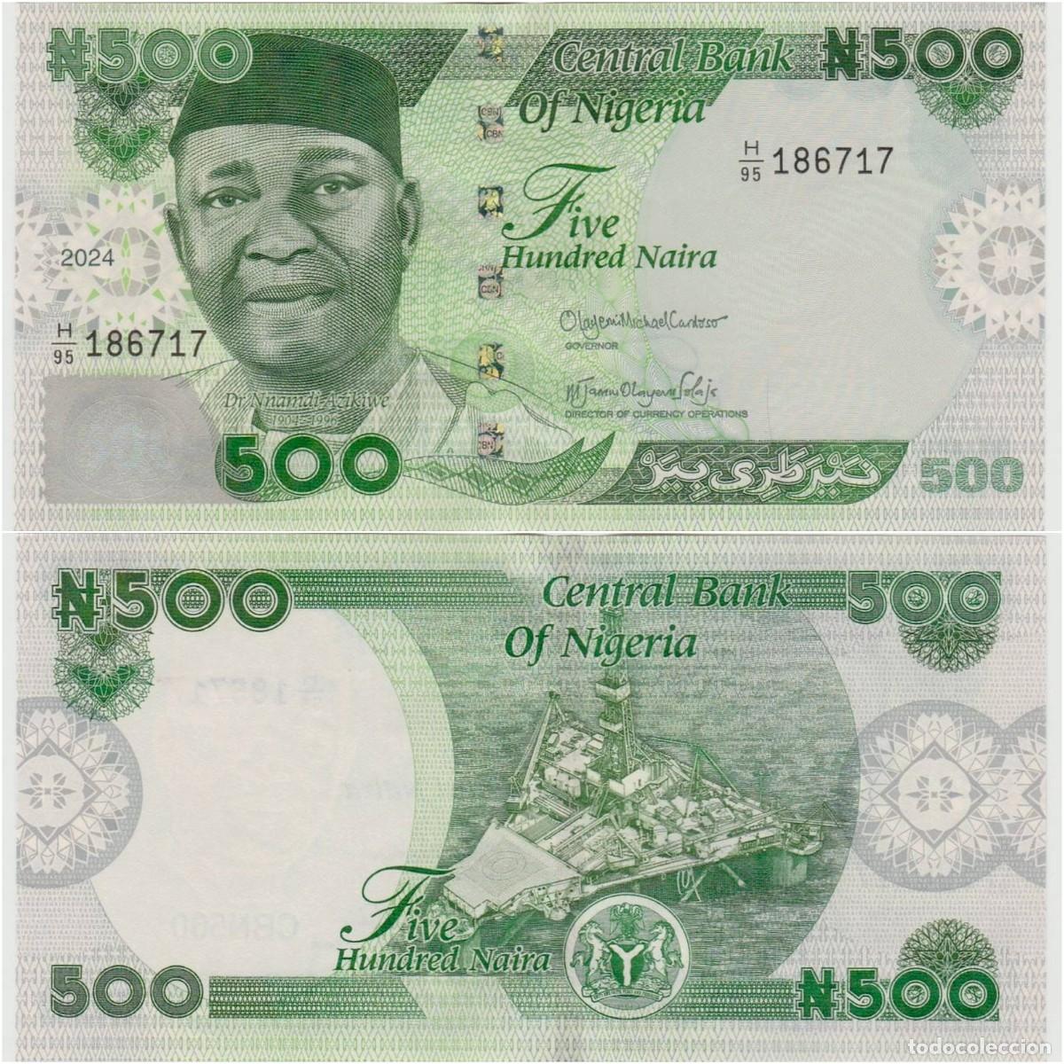 Billetes extranjeros: Nigeria 500 Naira 2024 n/s 186717 Sin Circular (el billete de la foto)