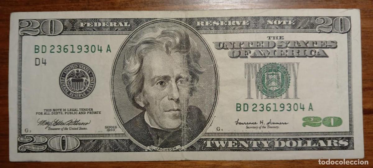 Billetes extranjeros: ESTADOS UNIDOS USA, billete de 20 dolares, 1999, D4