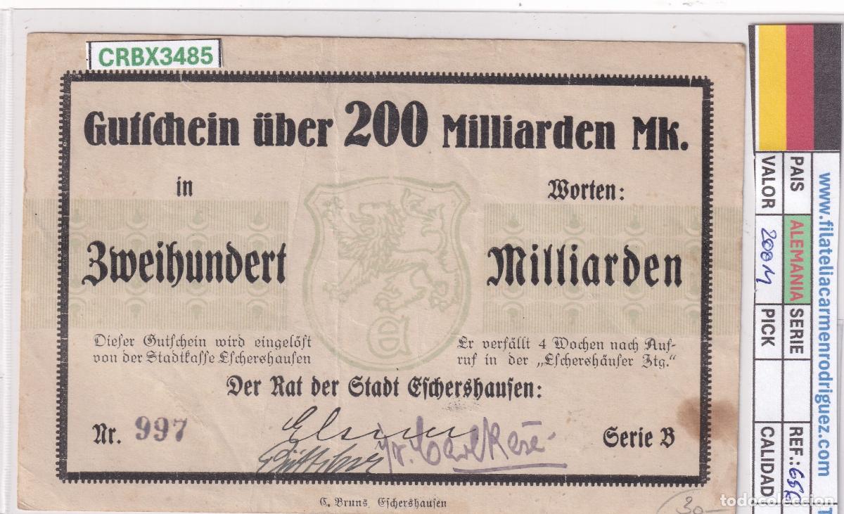 Billetes extranjeros: CRBX3485 BILLETE ALEMANIA 200 MILLONES 1923 BC