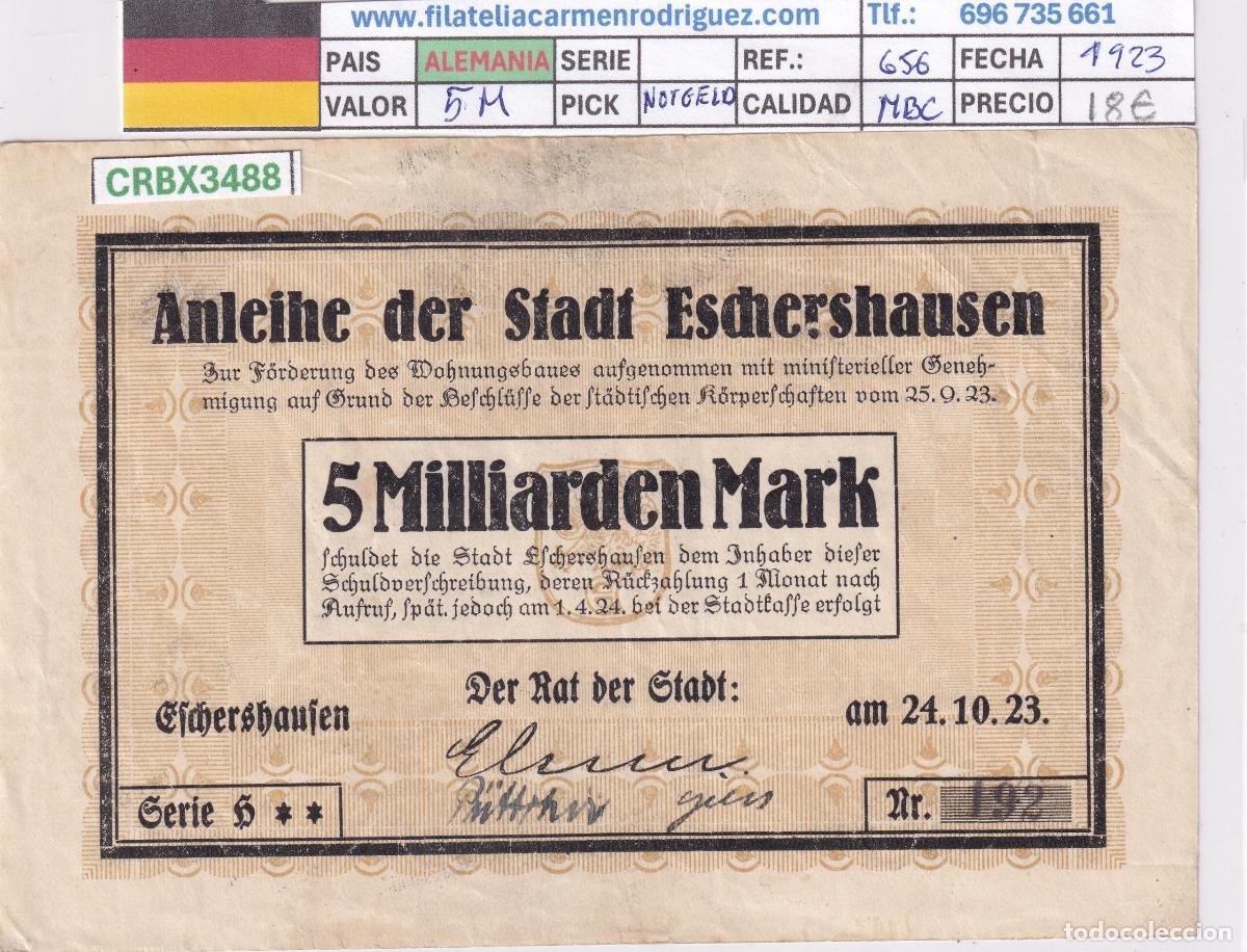 Billetes extranjeros: CRBX3488 BILLETE ALEMANIA 500 MILLONES 1923 MBC