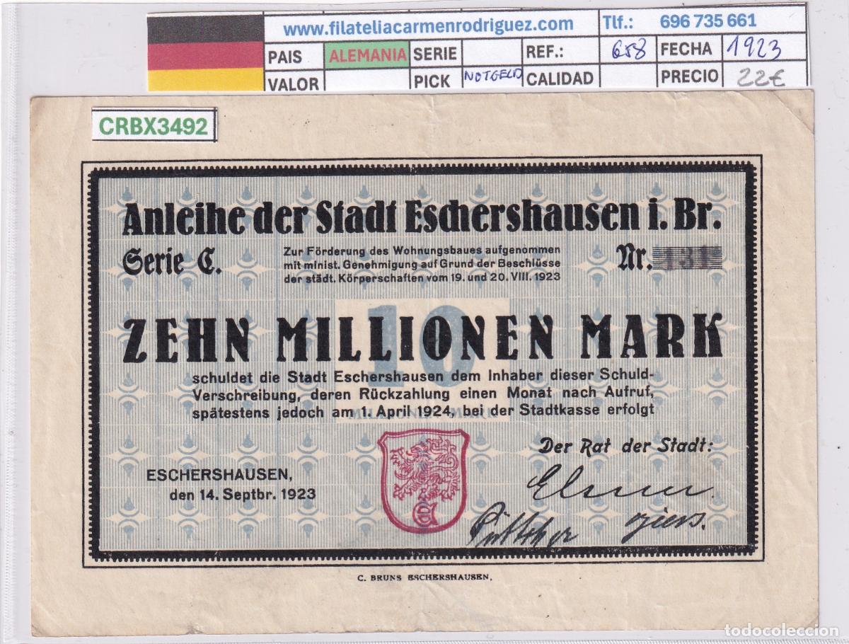 Billetes extranjeros: CRBX3492 BILLETE ALEMANIA 10 MILLONES 1923 MBC