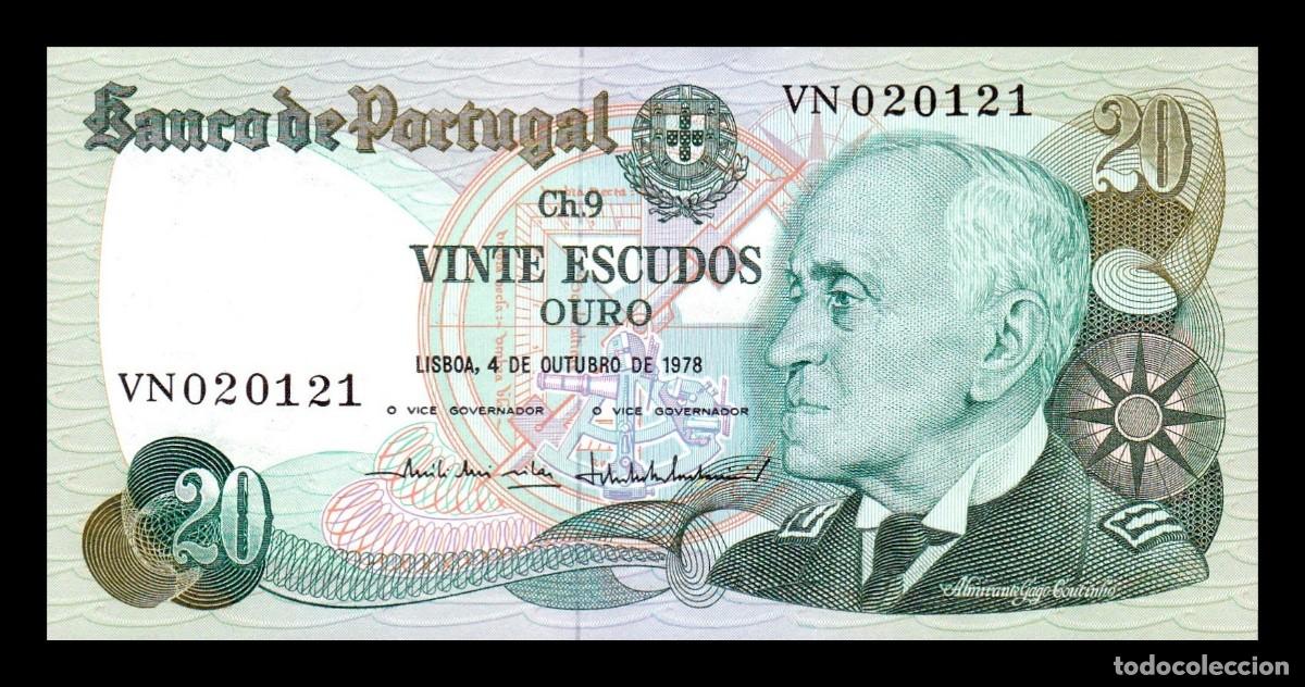 Billetes extranjeros: Portugal 20 Escudos Gago Coutinho 04.10.1978 Pick 176b(2) Sc Unc