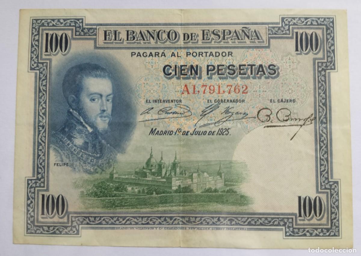 Billetes extranjeros: Billete de 100 pesetas 1925 Felipe II
