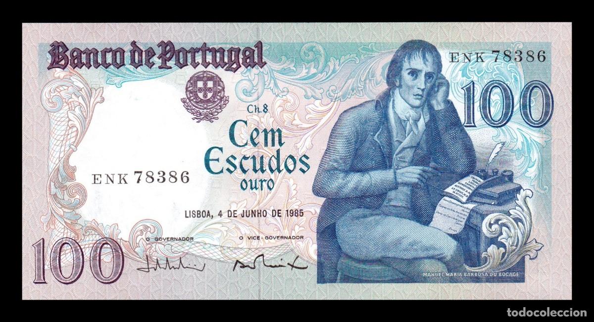 Billetes extranjeros: Portugal 100 Escudos Manuel Maria Barbosa 04.06.1985 Pick 178e(1) Sc Unc