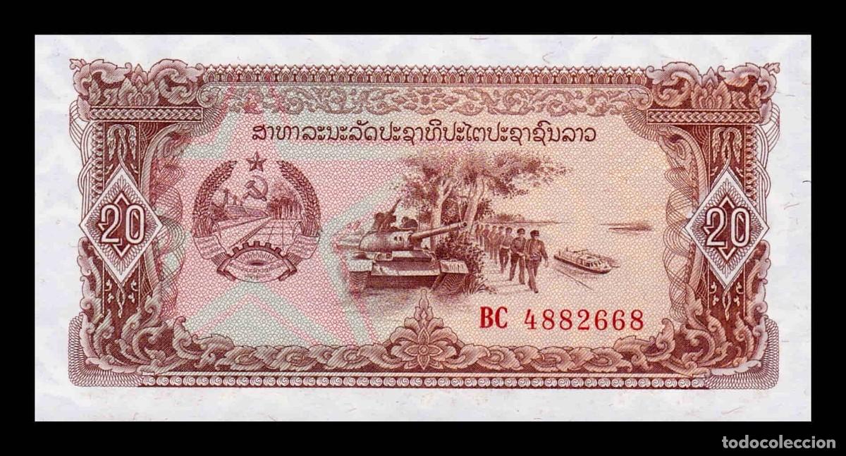 Billetes extranjeros: Laos 20 Kip 1979 Pick 28b Sc Unc