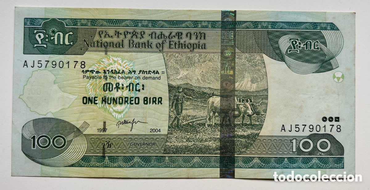 Billetes extranjeros: Billete ETIOP&Iacute;A 100 Birr 1997-2004. Ethiopia
