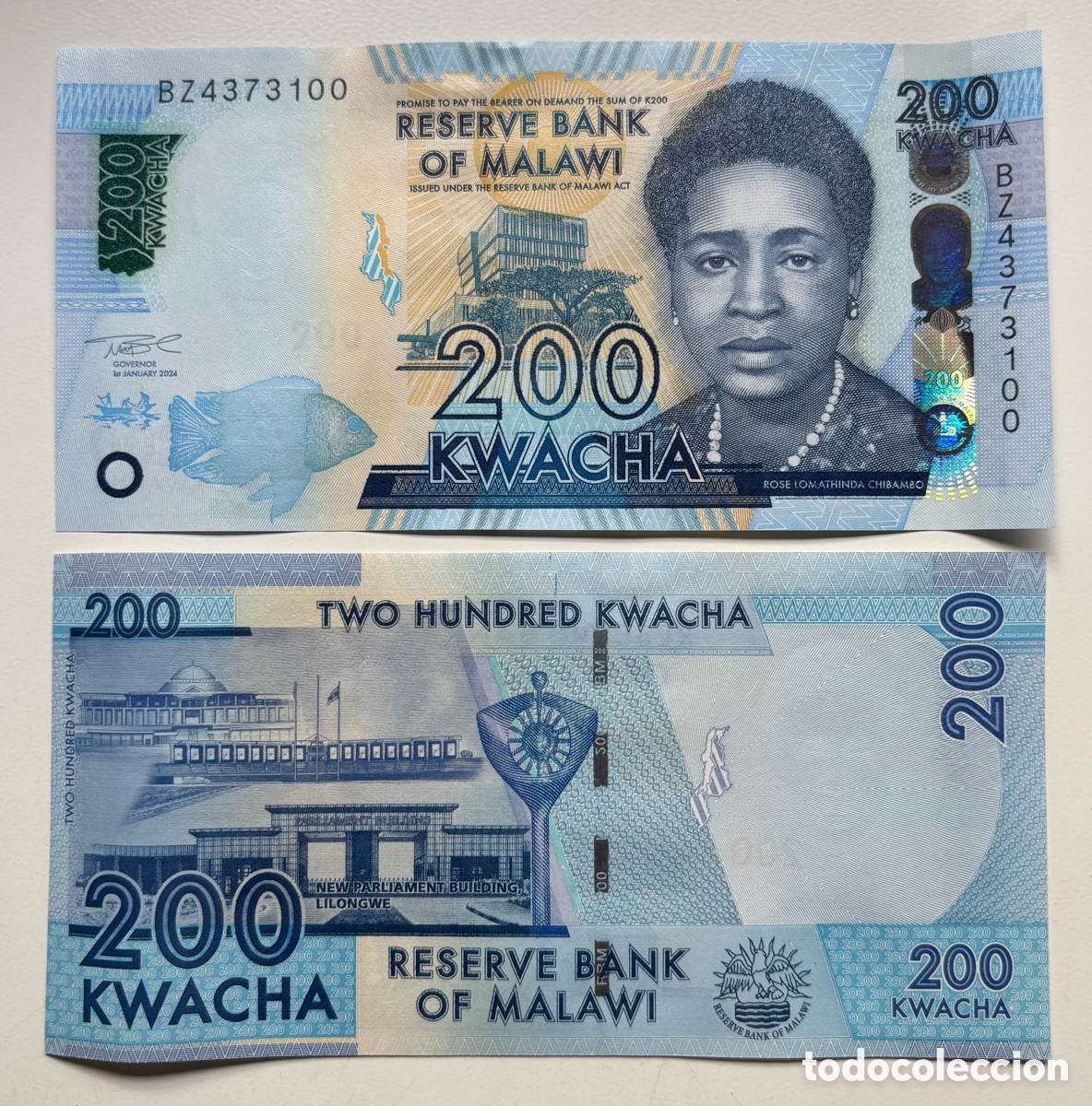 Billetes extranjeros: Billete MALAWI 200 Kwacha 2024 SC