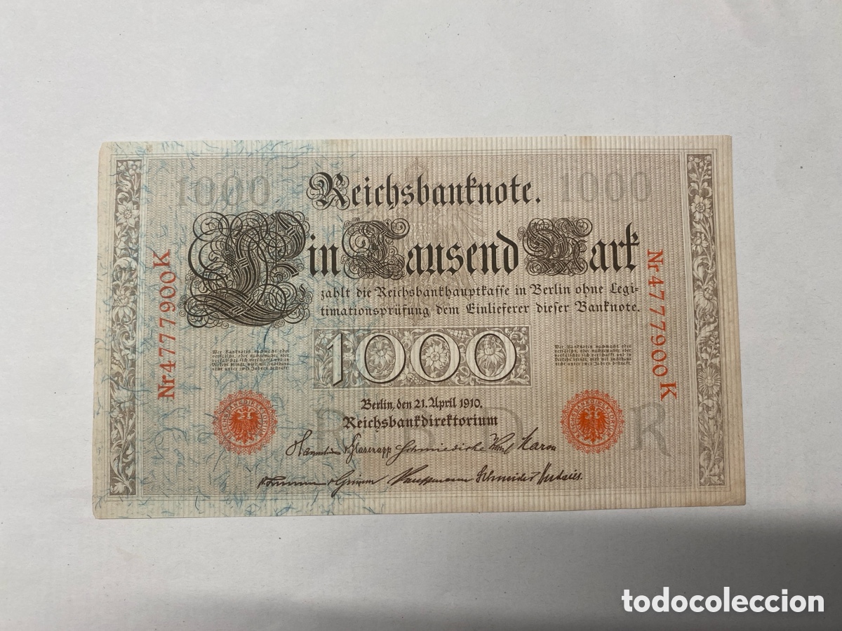 Billetes extranjeros: Billete 1000 Mark 1910 Alemania Germany UNC Reichsbanknote Pick 44b