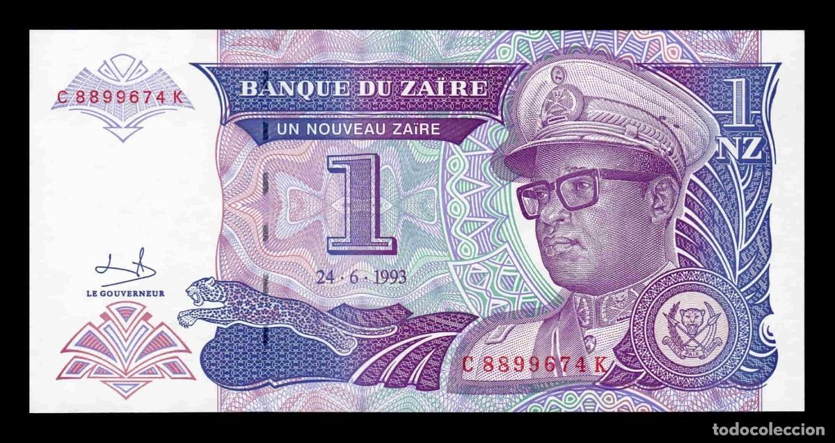 Billetes extranjeros: Zaire 1 Nuevo Zaire Joseph D&eacute;sir&eacute; 1993 Pick 52 Sc Unc