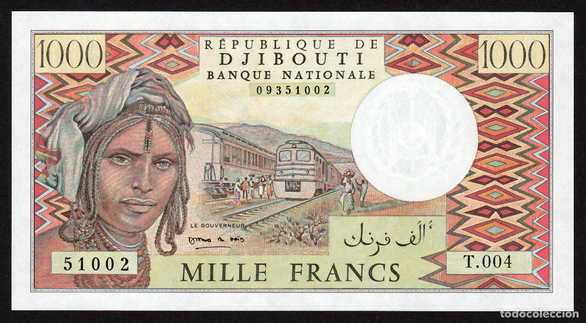 Billetes extranjeros: DJIBOUTI (YIBUTI, DJIBUTI). 1000 francs S/F (1991). S/C. Pick 37e.