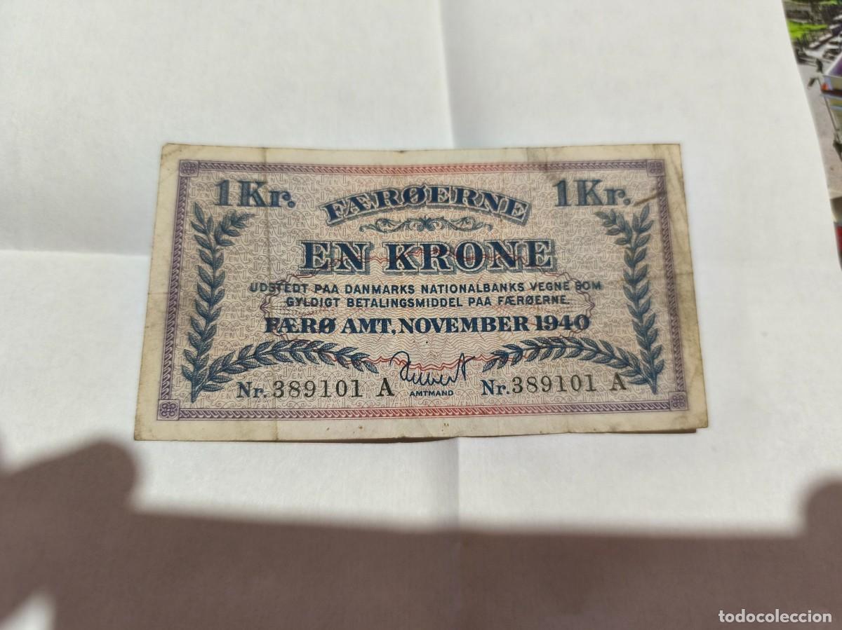 Billetes extranjeros: Islas faroe 1corona 1940 F.