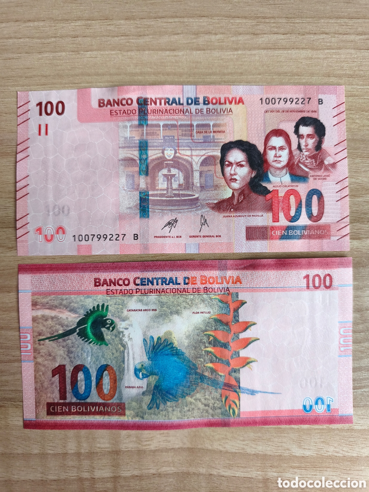 Billetes extranjeros: 100 bolivianos Bolivia