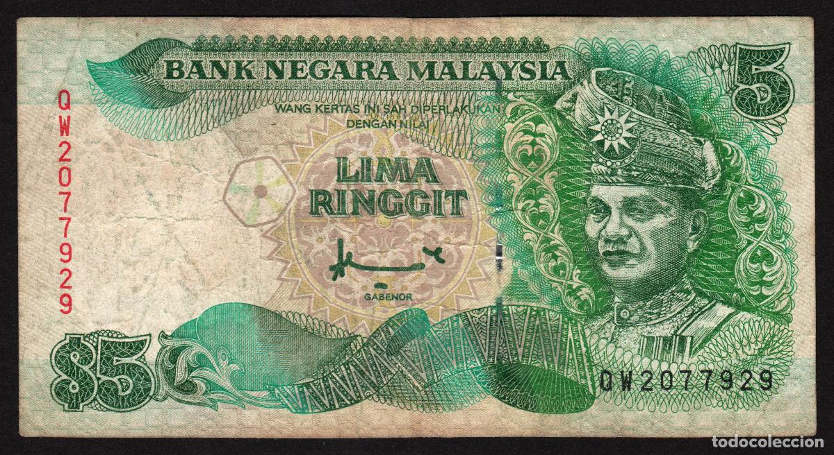 Billetes extranjeros: MALASIA (MALAYSIA). 5 ringgit (S/F). Ver firma.