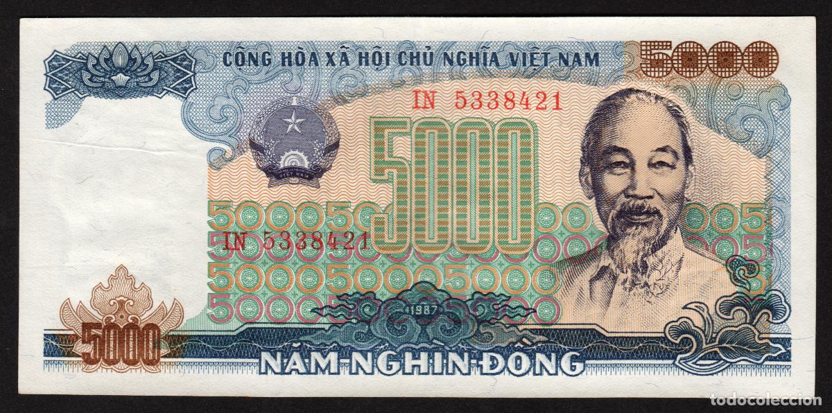 Billetes extranjeros: VIETNAM. 5000 dong 1987. Pick 104.