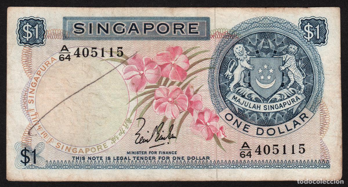 Billetes extranjeros: SINGAPUR. 1 $ (1967). Pick 1a ?. Sin sello rojo.