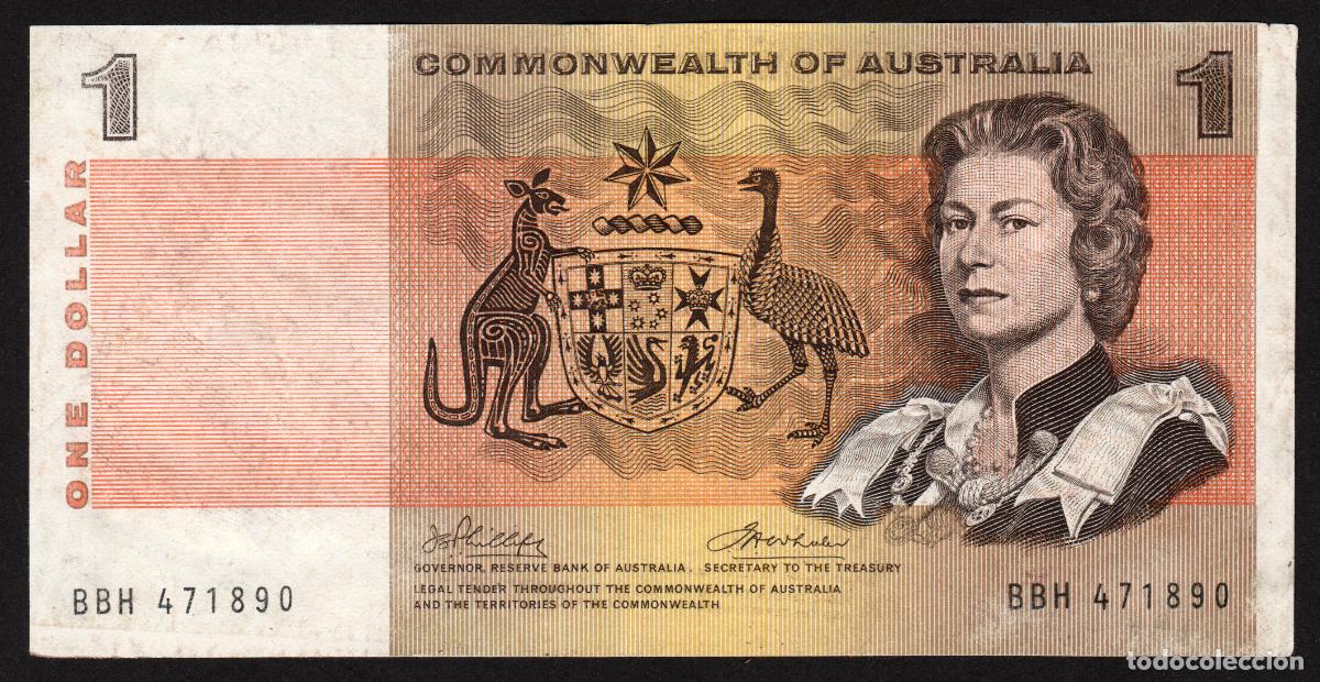 Billetes extranjeros: AUSTRALIA (Commonweath). 1 dollar (1972). Pick 37d. Firmas Phillips - Wheeler.