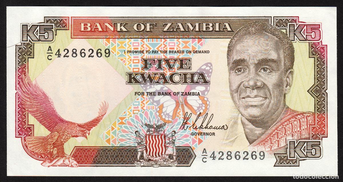 Billetes extranjeros: ZAMBIA. 5 kwacha (1989). Pick 30.