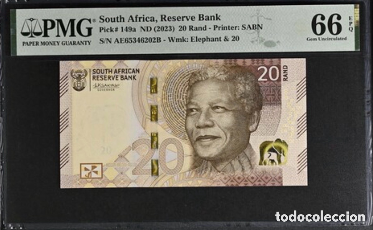 Billetes extranjeros: Billete South Africa 20 Rand 2013 PMG 66 p149a