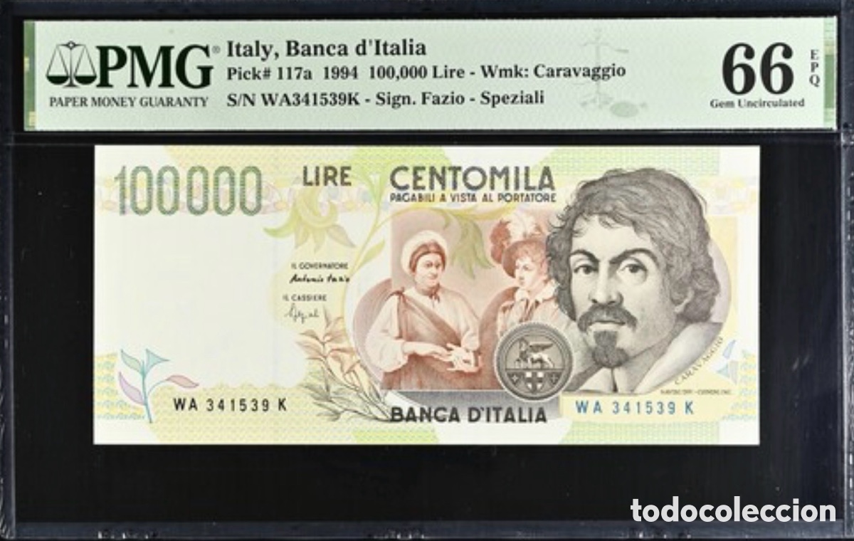 Billetes extranjeros: Billete Italia 100000 Lire 1994 PMG 66 p117a