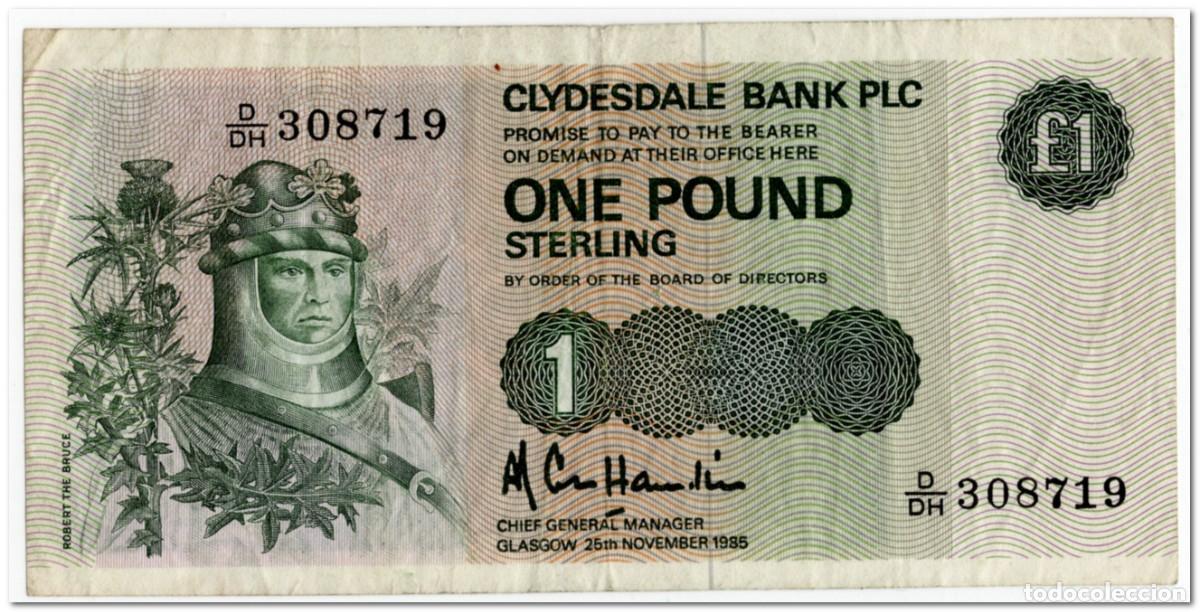 Billetes extranjeros: SCOTLAND,CLYDESDALE BANK PLC,1 POUND,1983,P.211b,FINE