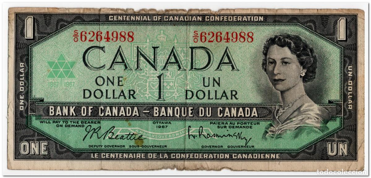 Billetes extranjeros: CANADA,1 DOLLAR,1967,P.84,aF