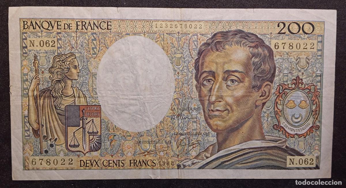 Billetes extranjeros: Francia 200 francos 1988 pick 155C (MBC-)