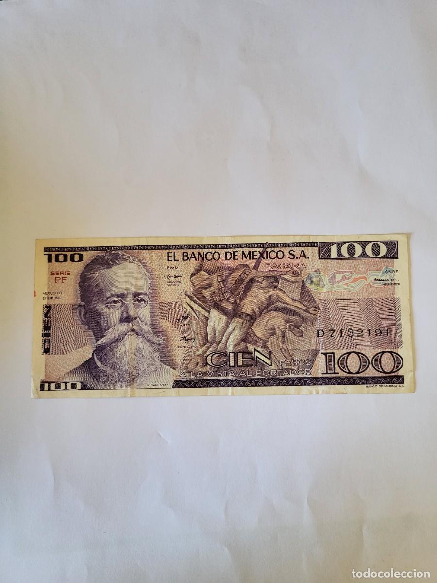 Billetes extranjeros: Billete 100 Pesos M&eacute;xico 1981