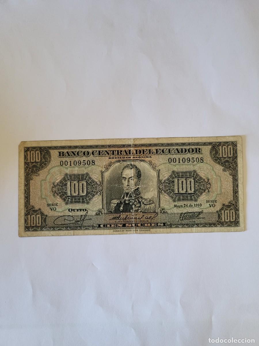 Billetes extranjeros: Billete 100 Sucres Ecuador 1980