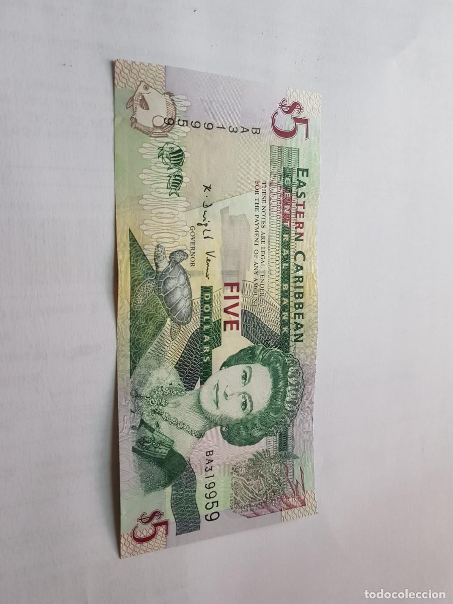 Billetes extranjeros: ESTADOS DEL CARIBE-5 DOLARES-2008