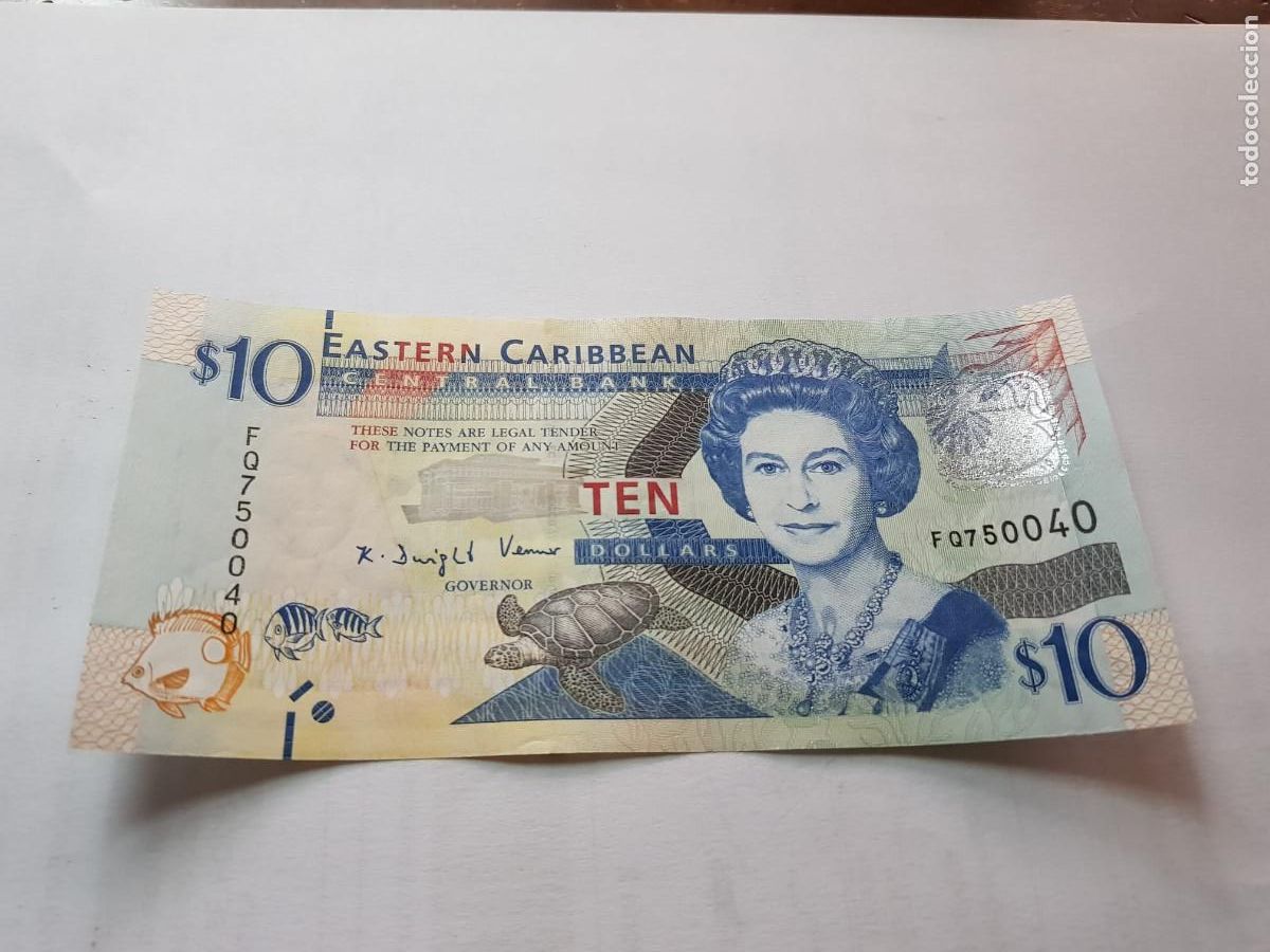 Billetes extranjeros: ESTADOS DEL CARIBE-10 DOLARES-2008