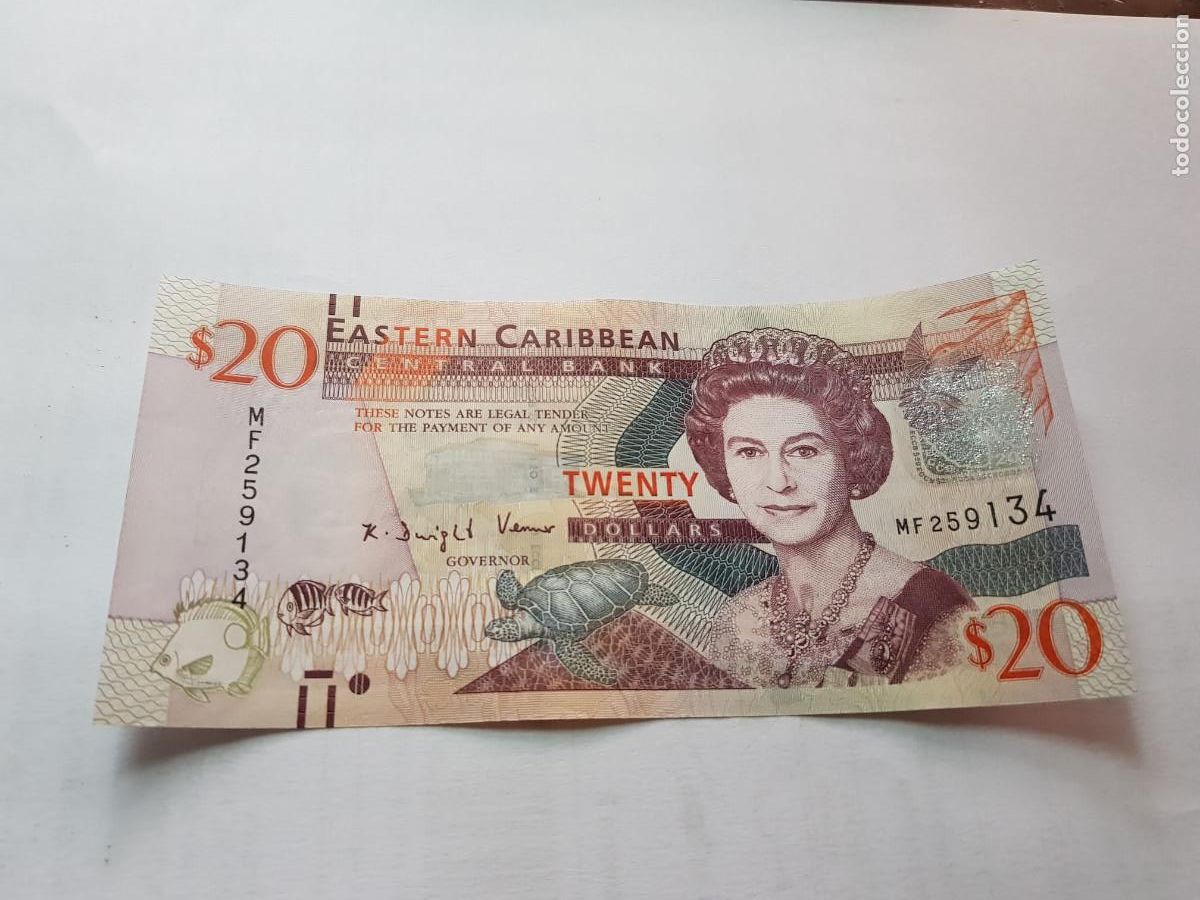 Billetes extranjeros: ESTADOS DEL CARIBE-20 DOLARES-2008