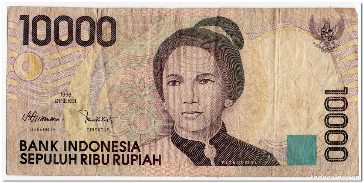 Billetes extranjeros: INDONESIA,10 000 RUPIAH,1998,P.137a,aFINE