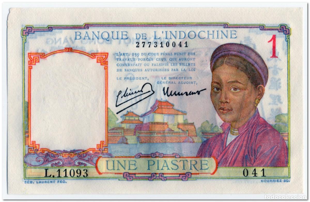 Billetes extranjeros: FRENCH INDO- CHINA,1 PIASTRE,1946,P.54c,XF+