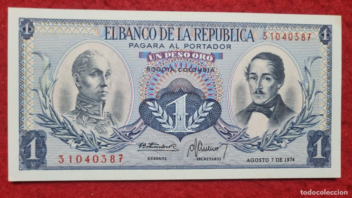 Billetes extranjeros: BILLETE COLOMBIA 1 PESO ORO 1974 SIN CIRCULAR ORIGINAL Q11