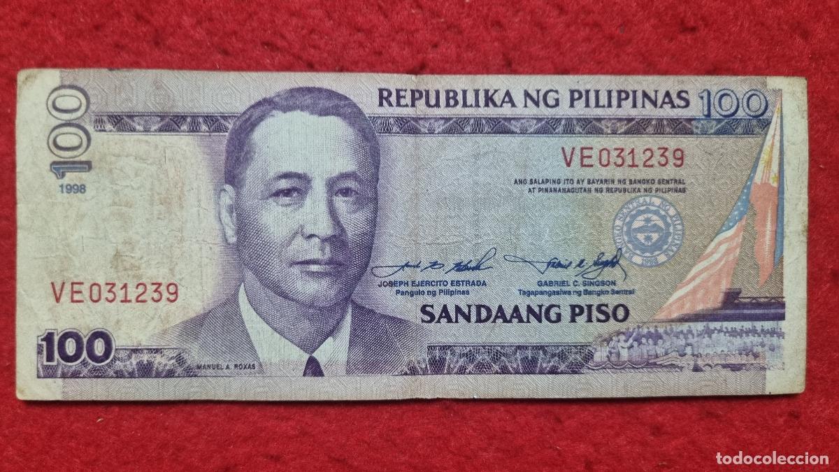 Billetes extranjeros: BILLETE FILIPINAS 100 PISO 1998 MBC- ORIGINAL Q11