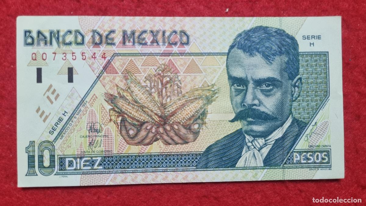 Billetes extranjeros: BILLETE MEXICO 10 PESOS 1994 MBC+ ORIGINAL T544 Q11
