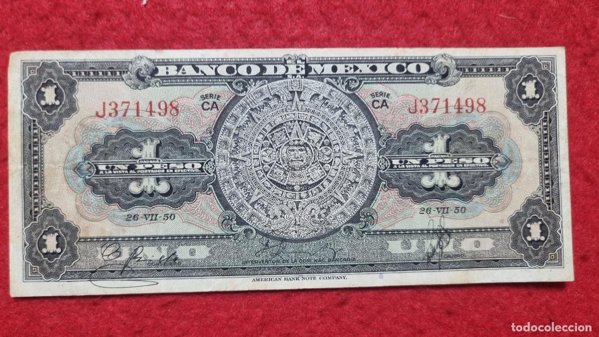 Billetes extranjeros: BILLETE MEXICO 1 PESO 1950 MBC T498 ORIGINAL Q11