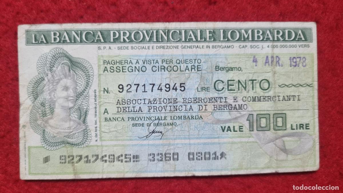 Billetes extranjeros: BILLETE ITALIA LOMBARDIA BANCA PROVINCIAL 100 LIRAS 1978 MBC ORIGINAL Q11